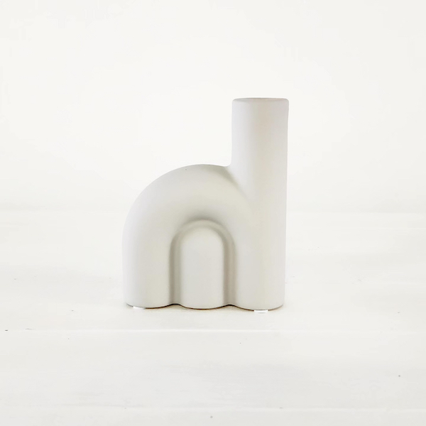 Two Arch Ceramic Candle Stick - Light Grey - <p style='text-align: center;'><b></b><br>
 R 25 <br>
